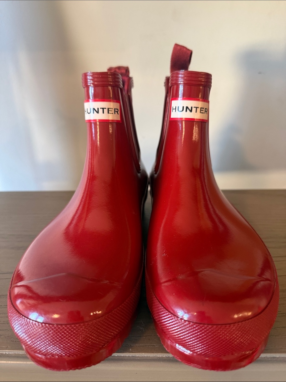 Hunter Glossy Red Chelsea Rain Boots